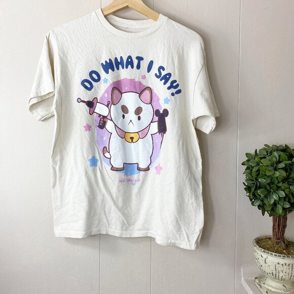 Tops - Bee and Puppycat Ivory Graphic "Do What I Say" Short Sleeve T-Shirt Size Small